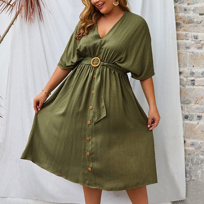 Plus Contrast Down Skirt Dress