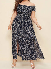 Plus Size Off Floral Maxi Dress