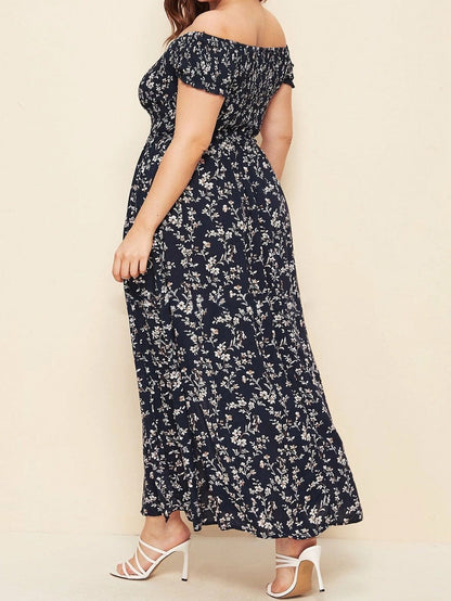 Plus Size Off Floral Maxi Dress