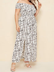 Plus Size Off Floral Maxi Dress
