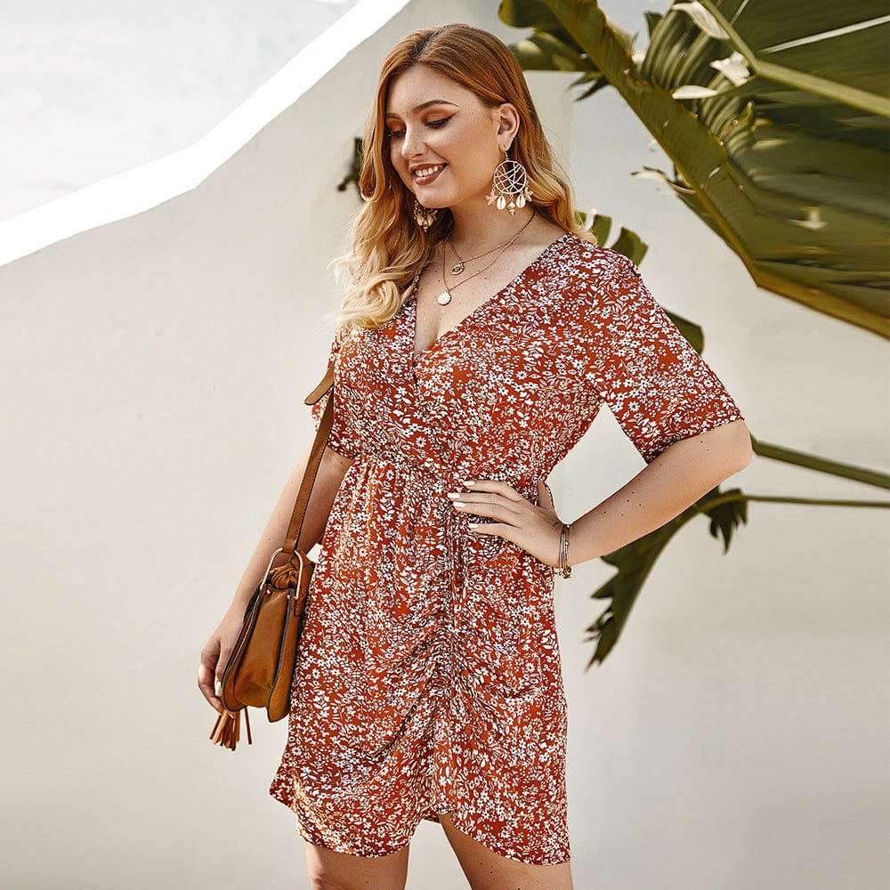 Ditsy Floral Ruched Dress