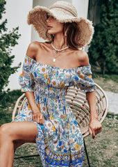 Smocked Puff Sleeve Dress