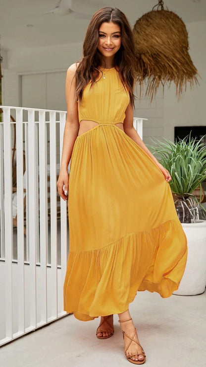 Neck Side Cutout Dress