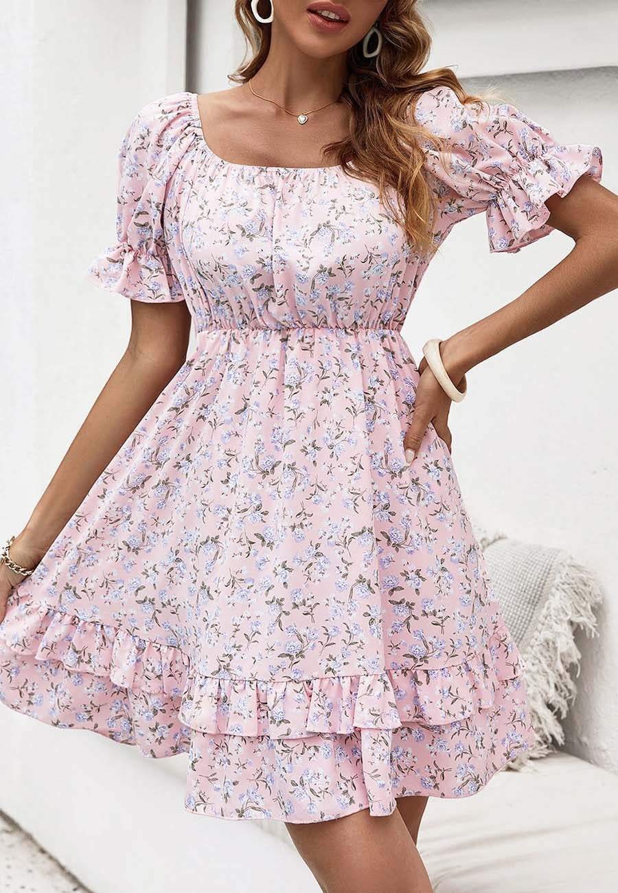 Puff Sleeve Detail Dress