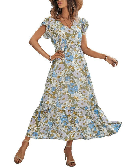 Flutter Floral Print Dress