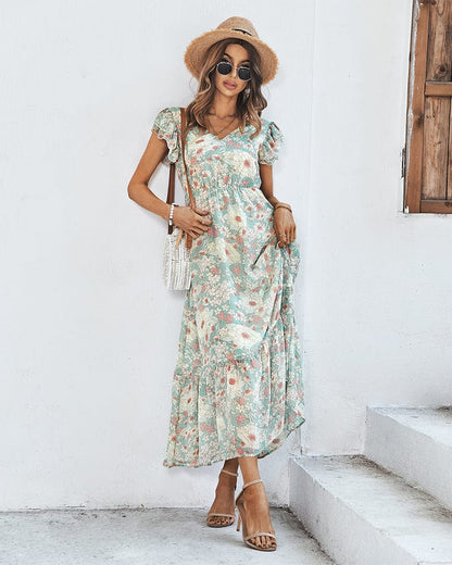 Flutter Floral Print Dress