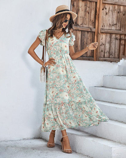Flutter Floral Print Dress