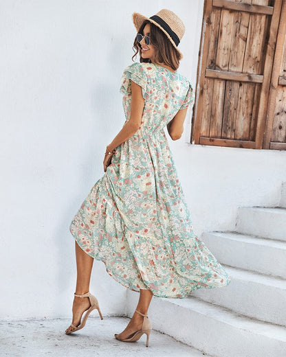 Flutter Floral Print Dress