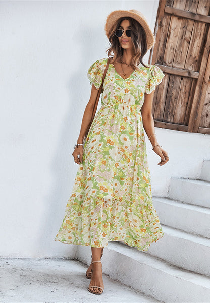 Flutter Floral Print Dress