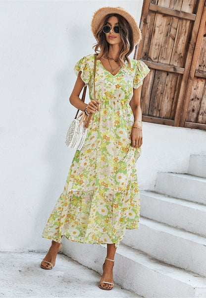 Flutter Floral Print Dress