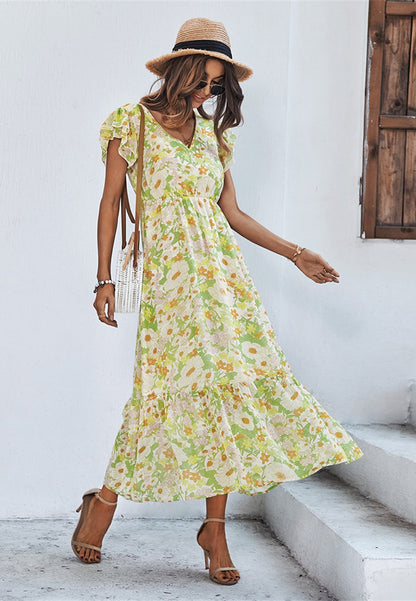 Flutter Floral Print Dress