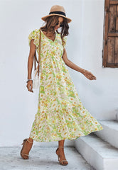 Flutter Floral Print Dress