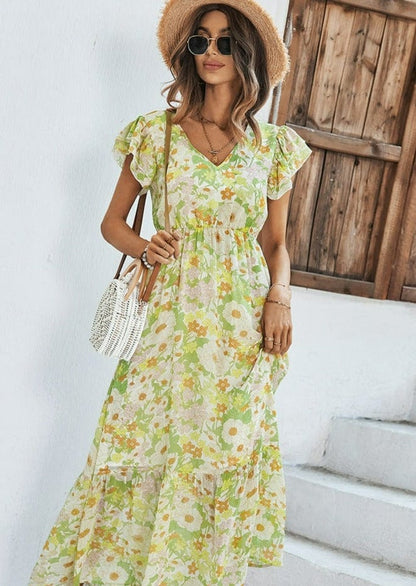 Flutter Floral Print Dress