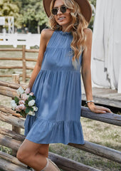 Halter Ruffle Neck Dress