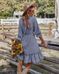 Lace Clip Dot Neck Dress