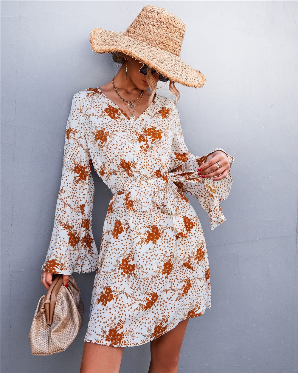 Floral Print Sleeve Dress