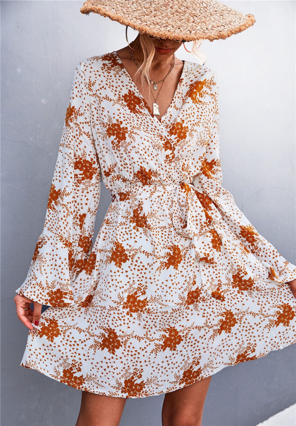 Floral Print Sleeve Dress