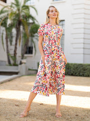 Puff Sleeve Keyhole Dress