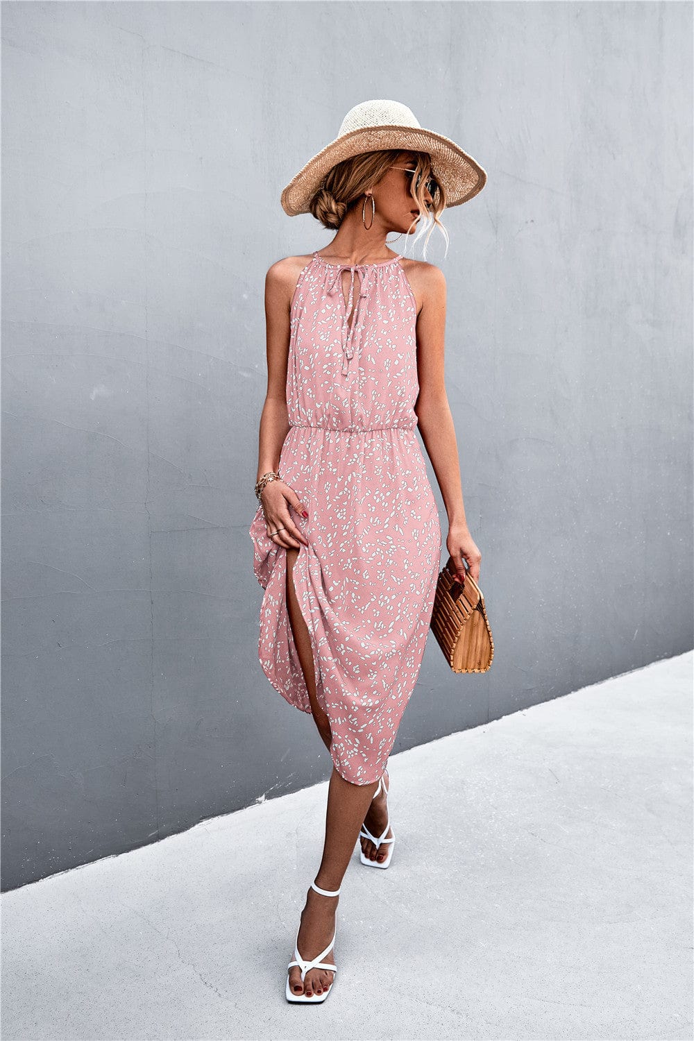 Tie Neck Spring Dress