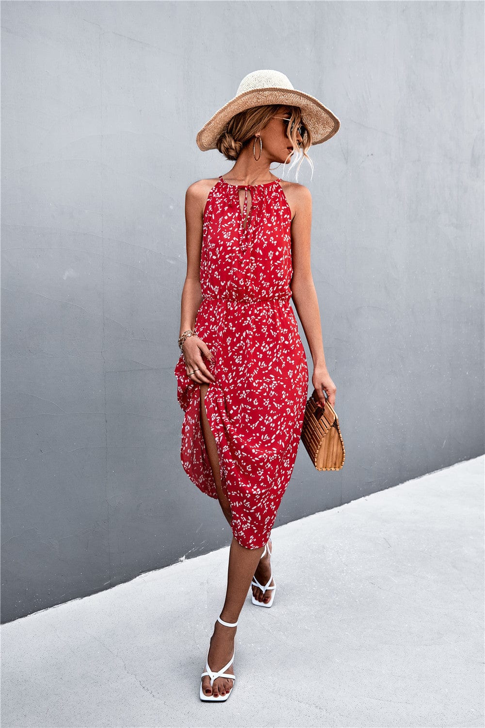 Tie Neck Spring Dress