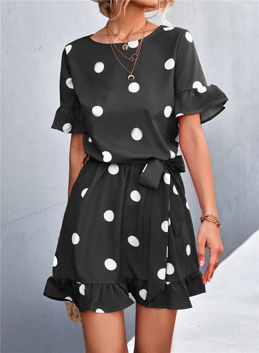 Dot Ruffle Light Dress