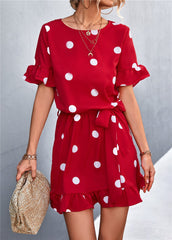Dot Ruffle Light Dress