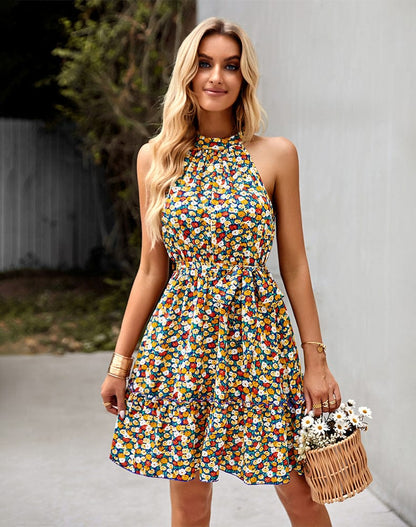 Halter Neck Hem Dress
