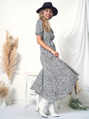 Puff Sleeve Wrap Dress