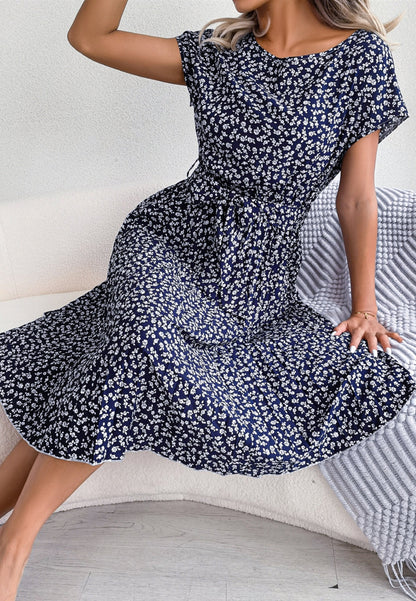 Ditsy Floral Pleated Dress