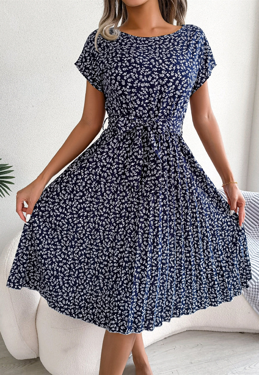 Ditsy Floral Pleated Dress