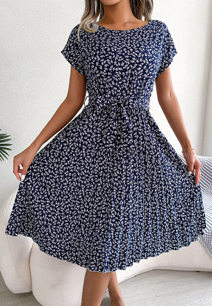 Ditsy Floral Pleated Dress