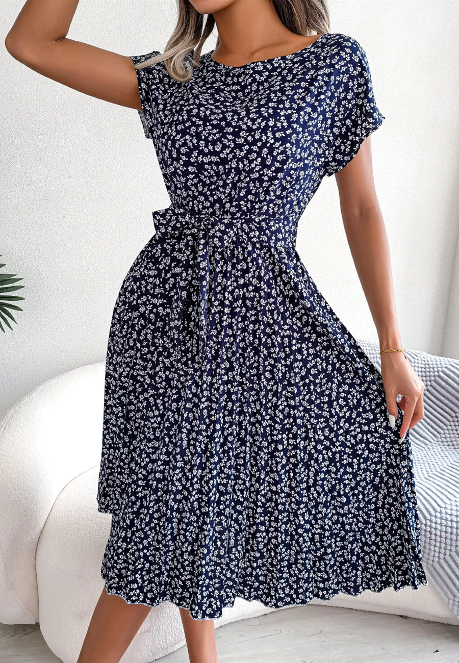Ditsy Floral Pleated Dress