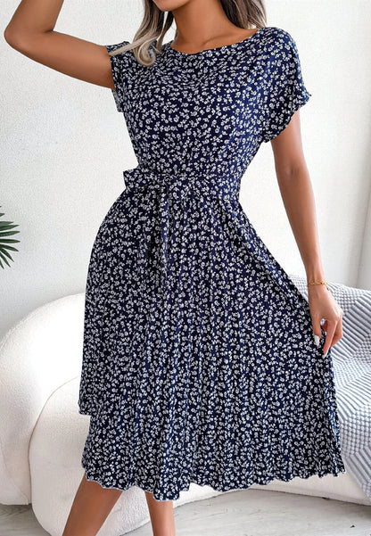 Ditsy Floral Pleated Dress