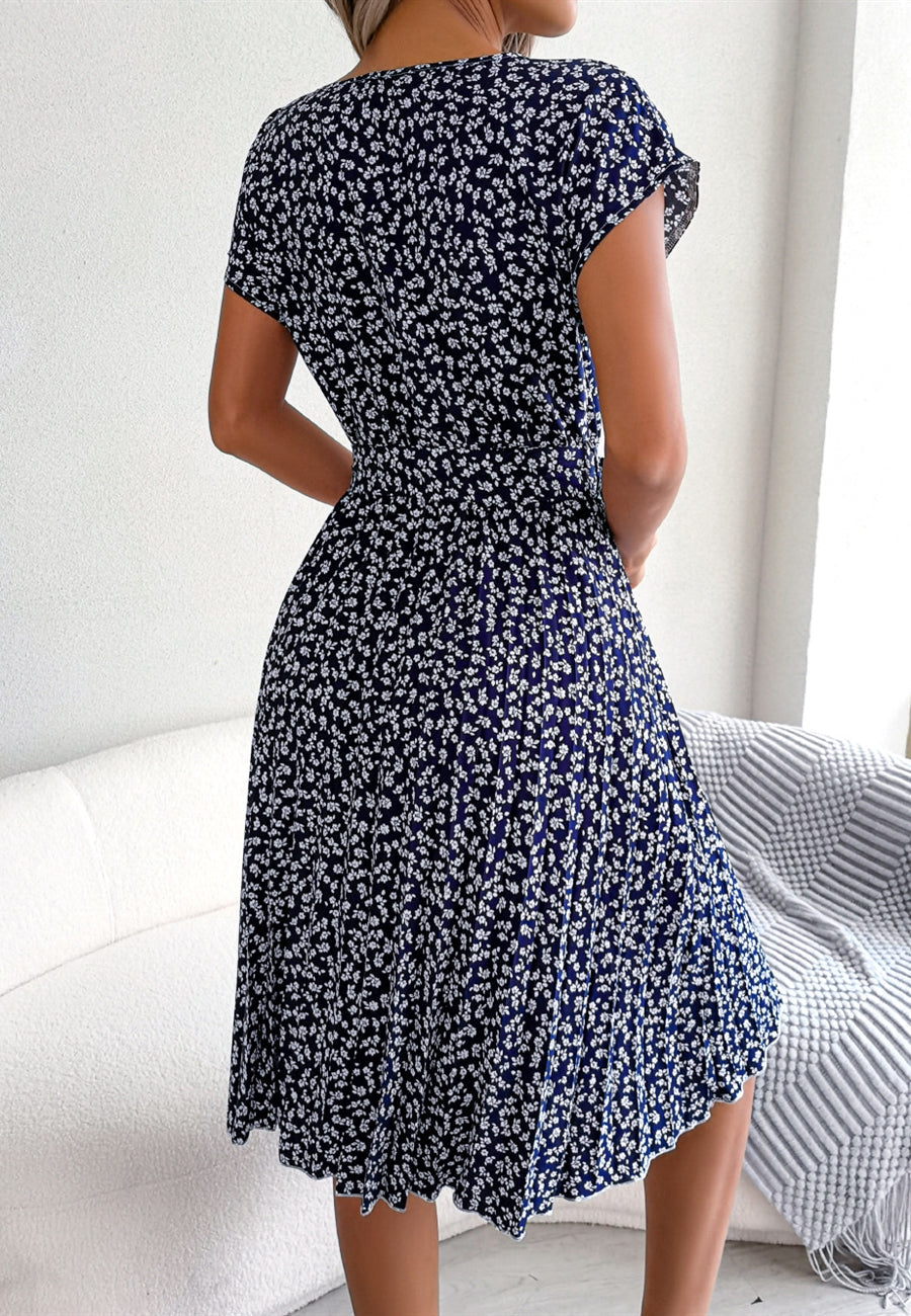 Ditsy Floral Pleated Dress
