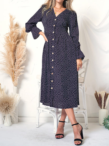 Sleeve Polka Dot Dress
