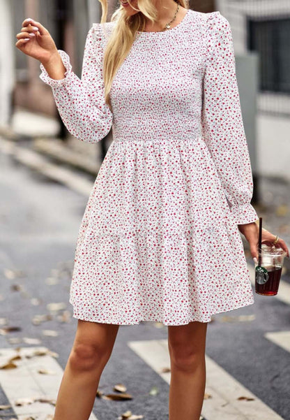 Smocked Chest Long Floral Dress