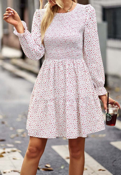 Smocked Chest Long Floral Dress