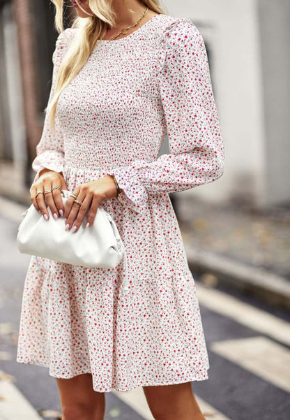 Smocked Chest Long Floral Dress