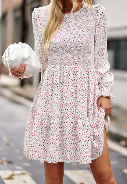 Smocked Chest Long Floral Dress
