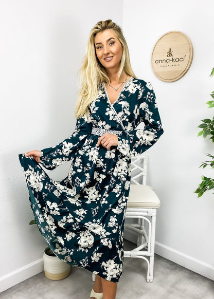 Floral Crochet Trim Dress