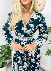 Floral Crochet Trim Dress