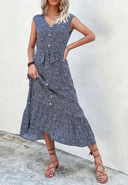 Bold Button Tie Dress