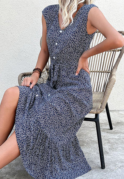 Bold Button Tie Dress