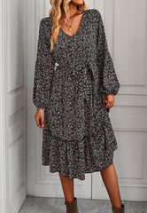 Floral Print Long Midi Dress