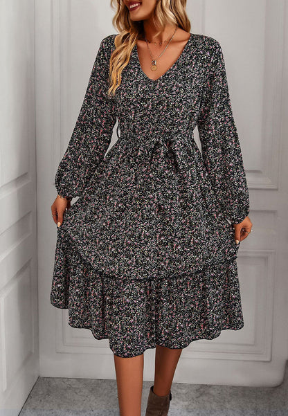 Floral Print Long Midi Dress