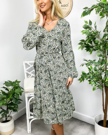 Floral Print Long Midi Dress