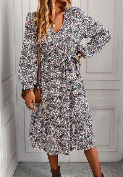 Floral Print Long Midi Dress