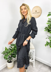 Tie Polka Dot Print Dress