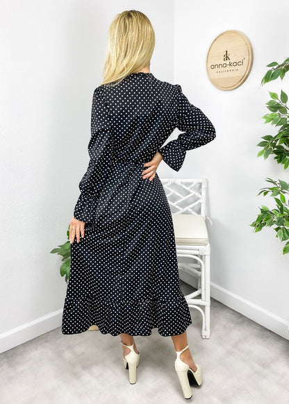 Tie Polka Dot Print Dress