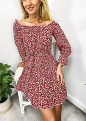Ditsy Floral Off-Shoulder Dress